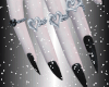 black nails + rings ✗