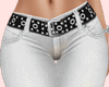 E* White Belted Flares