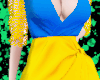 Yellow Blue Full Dress