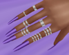 Long Lilac Nails n Rings