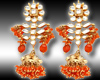 SA-Orange Kundan Earings