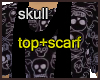 skull top+scarf