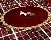 Red Gold Oval Rug