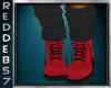 Red Biker Boots W/Socks