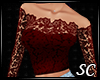 [S]Lace Top Dark Red