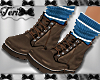 Brown Boots Teal Socks