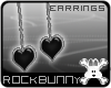[rb] Heart Earrings Blk