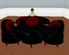 Black/red elegant couch
