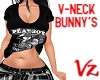 Black V-Neck Bunnys Tee