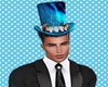 blue feather top hat