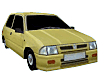 Parked Yellow Car