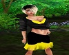 black yellow skirt