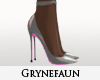 Silver & P nylons heels