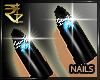 [R] Teal Black Nails