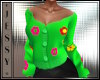 [J] Green Flower Sweater