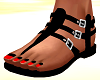 Black Sandals/Red Nails