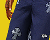 Blue Leather Cross Patch