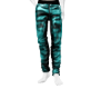Teal Leather Glow Jeans
