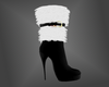 Fur Cuff Ankle Boots Blk