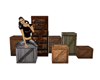 7 Wooden Crates w/poses