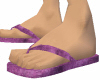 Purple Velvet flip flops