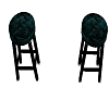 teal 2 bar stools