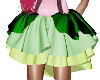 green layered skirt