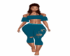 Teal Floral Capris RL