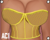 Yellow fishnet corset!