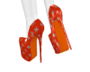 LV Orange Stiletto Heels