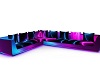 Electric pink blue couch