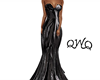 Dress Metalic Black Gown
