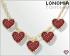 Gold Ruby Hearts