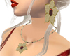 flower gold red Necklace