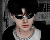 Silver Black Glasses M