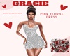 GRACIE WHT FLR DRESS