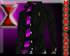 Black shirt purple tie