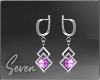 !7 Purple Dia Earrings