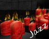 {Jazz}Row of red candles