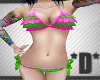 *D* Pink & Green Bikini