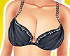 Denim Black Chain Bra