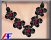 AF. Flower Blk Necklace