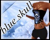 blue skull one top