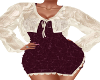 Ami-Maroon/Cream Dress