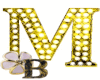 B♛|Gold Sign Letter M