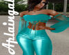 Teal Leather Top