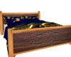 Wooden bed, Blue w.pos.