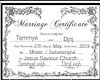 Tam&Dj wed certificate