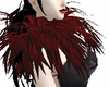red and black neck fur