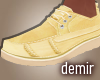 [D] Yellow suede loafers
